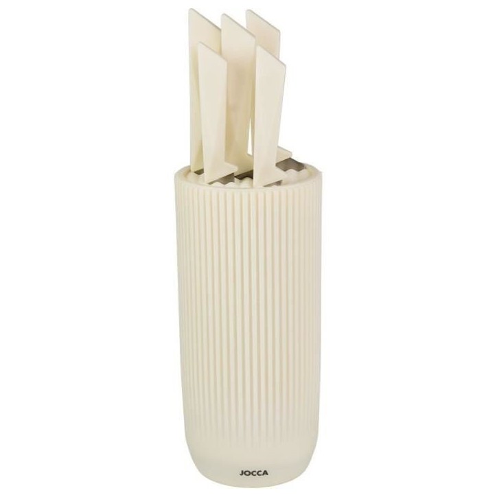 Set de 5 couteaux - JOCCA - Bloc en polypropylene - Beige