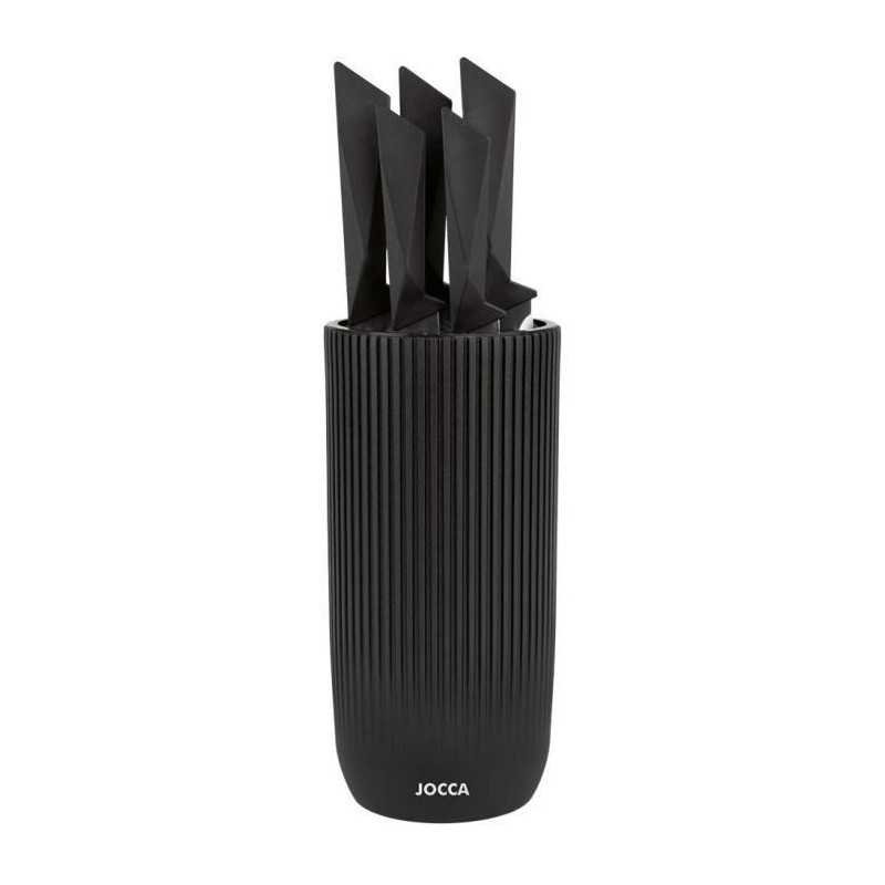 Set de 5 couteaux - JOCCA - Bloc en polypropylene - Noir Set de 5 couteaux - JOCCA - Bloc en polypropylene - Noir