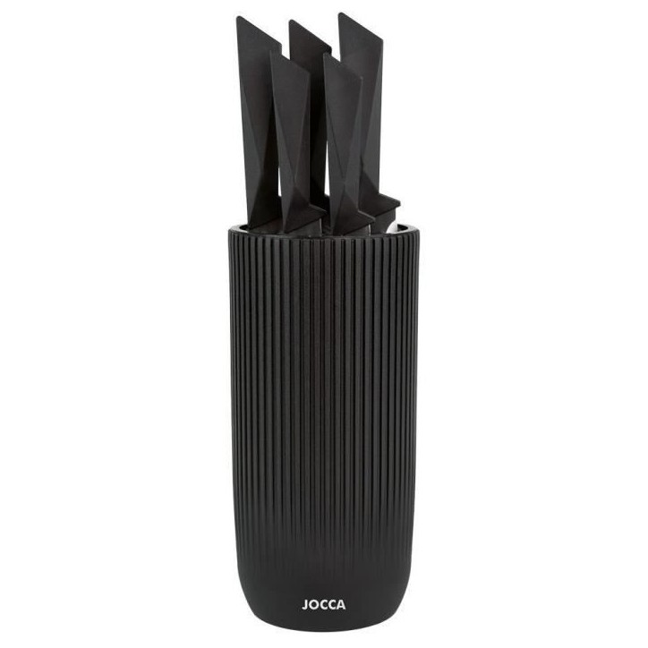 Set de 5 couteaux - JOCCA - Bloc en polypropylene - Noir
