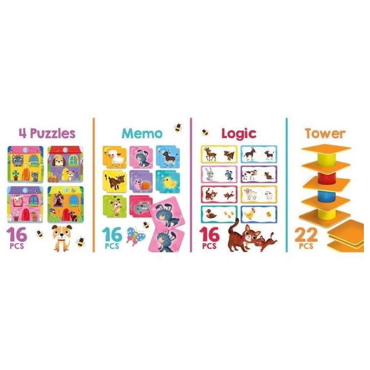 La Ferme 4 en 1 - Coffret éducatif - CAROTINA BABY - Puzzle et associations La Ferme 4 en 1 - Coffret éducatif - CAROTINA BABY - Puzzle et associations