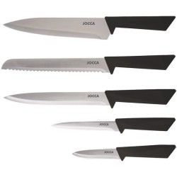 Set de 5 couteaux - JOCCA - Bloc en polypropylene - Noir