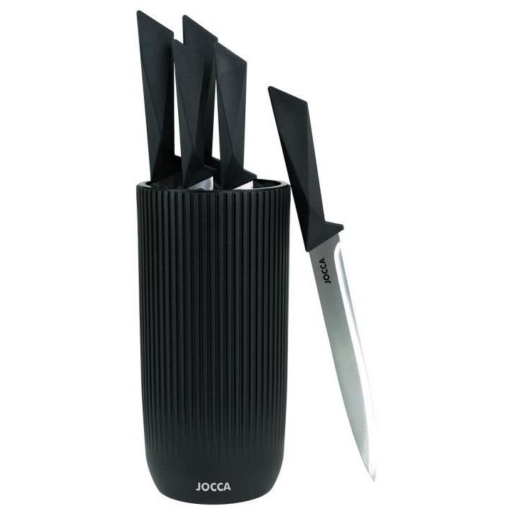 Set de 5 couteaux - JOCCA - Bloc en polypropylene - Noir