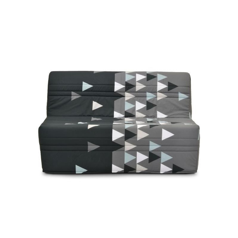 Banquette-lit BZ - Joe - Tissu Gris et noir - 2 places - L143 x P97 x Banquette-lit BZ - Joe - Tissu Gris et noir - 2 places - L143 x P97 x