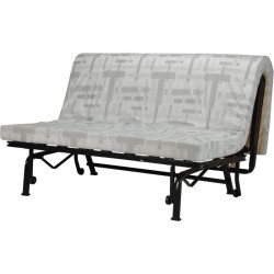 Banquette-lit BZ - Joe - Tissu Gris et noir - 2 places - L143 x P97 x