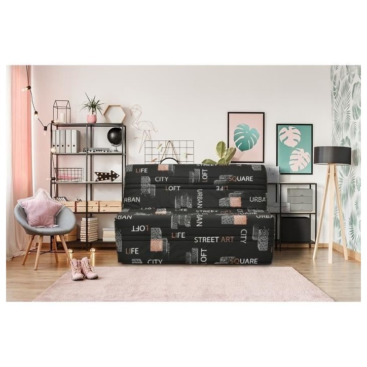 Banquette BZ - Tissu Noir - L143 x P97 x H89 cm - Joe Banquette BZ - Tissu Noir - L143 x P97 x H89 cm - Joe