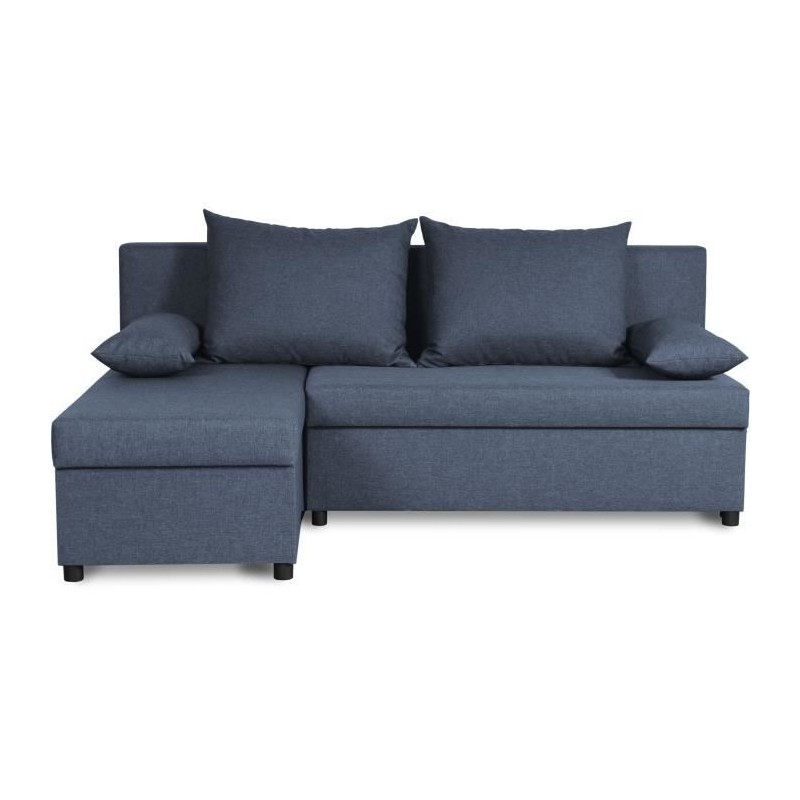 Canapé d'angle réversible – Tissu Bleu – L 192 x P 143 x H 79 cm Canapé d'angle réversible – Tissu Bleu – L 192 x P 143 x H 79 cm