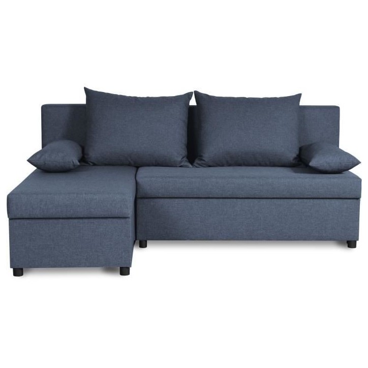 Canapé d'angle réversible – Tissu Bleu – L 192 x P 143 x H 79 cm – JOSS - Fabriqué en Ukraine Canapé d'angle réversible – Tissu Bleu – L 192 x P 143 x H 79 cm – JOSS - Fabriqué en Ukraine