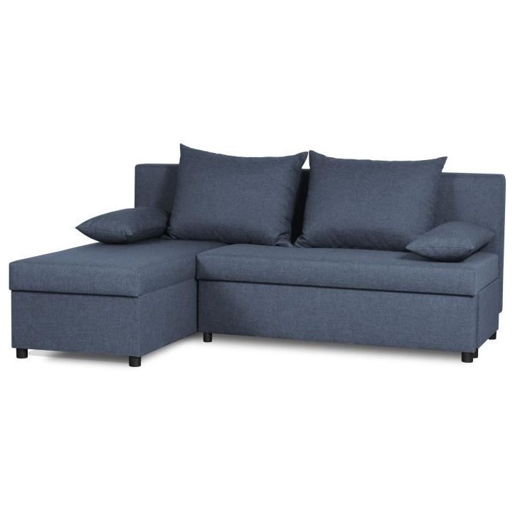 Canapé d'angle réversible – Tissu Bleu – L 192 x P 143 x H 79 cm – JOSS - Fabriqué en Ukraine Canapé d'angle réversible – Tissu Bleu – L 192 x P 143 x H 79 cm – JOSS - Fabriqué en Ukraine