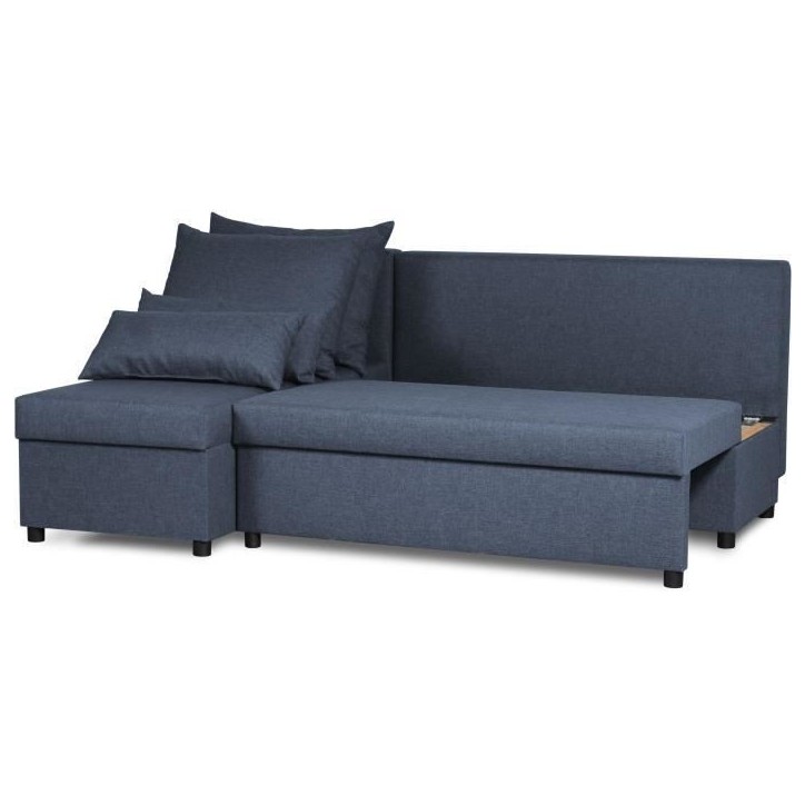 Canapé d'angle réversible – Tissu Bleu – L 192 x P 143 x H 79 cm – JOSS - Fabriqué en Ukraine Canapé d'angle réversible – Tissu Bleu – L 192 x P 143 x H 79 cm – JOSS - Fabriqué en Ukraine