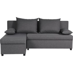 Canapé d'angle réversible – Tissu Gris – L 192 x P 143 x H 79 cm