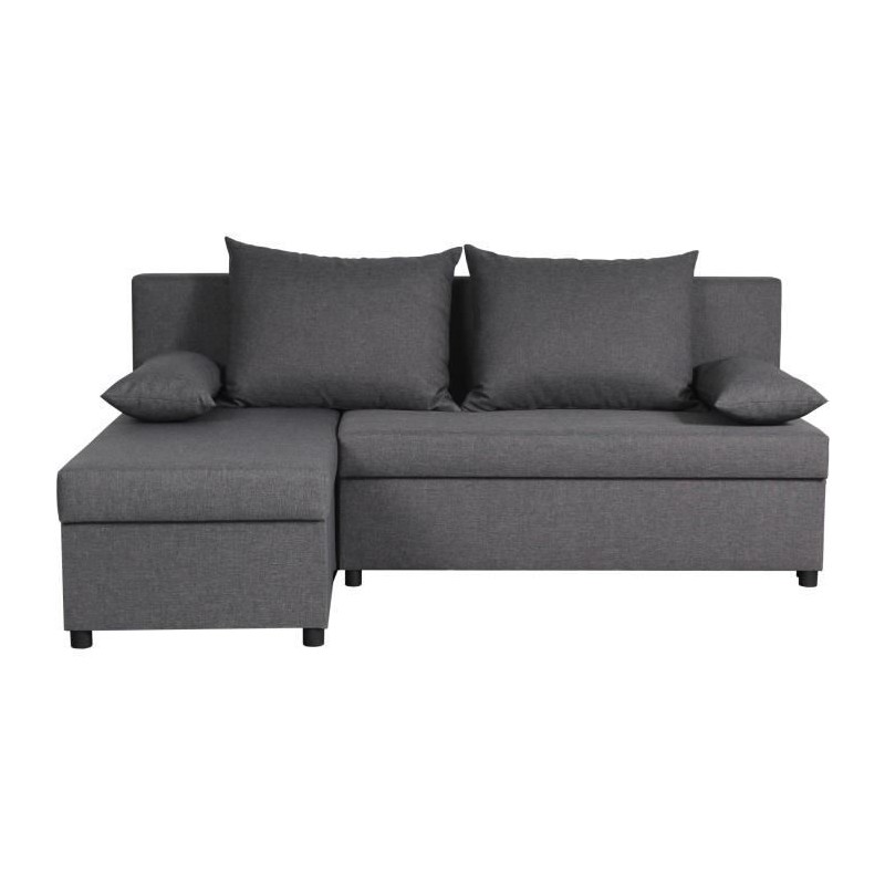Canapé d'angle réversible – Tissu Gris – L 192 x P 143 x H 79 cm Canapé d'angle réversible – Tissu Gris – L 192 x P 143 x H 79 cm