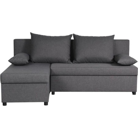 Canapé d'angle réversible – Tissu Gris – L 192 x P 143 x H 79 cm