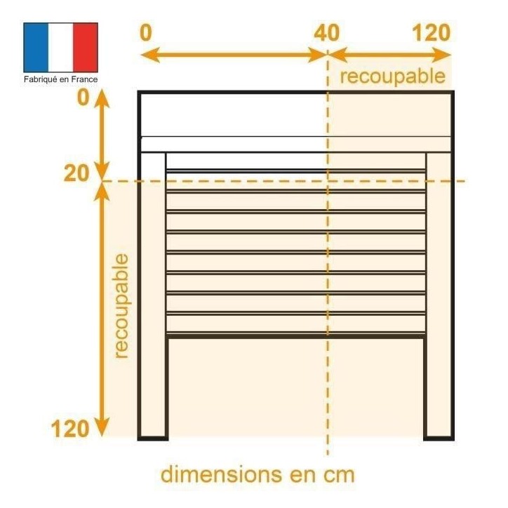 Volet roulant H120 x L100 cm PVC recoupable en largeur et hauteur - PVC - Manoeuvre manuelle a sangle -Coloris Blanc - Volet roulant H120 x L100 cm PVC recoupable en largeur et hauteur - PVC - Manoeuvre manuelle a sangle -Coloris Blanc -