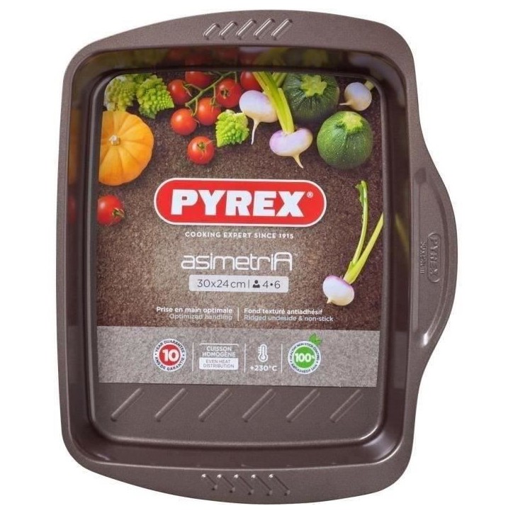 Plat a four - PYREX - 1452052 - Rectangulaire - En acier - 30 x 24 cm