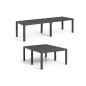 Table de jardin - Rectangulaire - Coloris : gris graphite - En résine - Modulable 3 en 1 - JULIE DOUBLE - Allibert by KETER