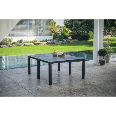 Table de jardin - Rectangulaire - Coloris : gris graphite - En résine - Modulable 3 en 1 - JULIE DOUBLE - Allibert by KETER