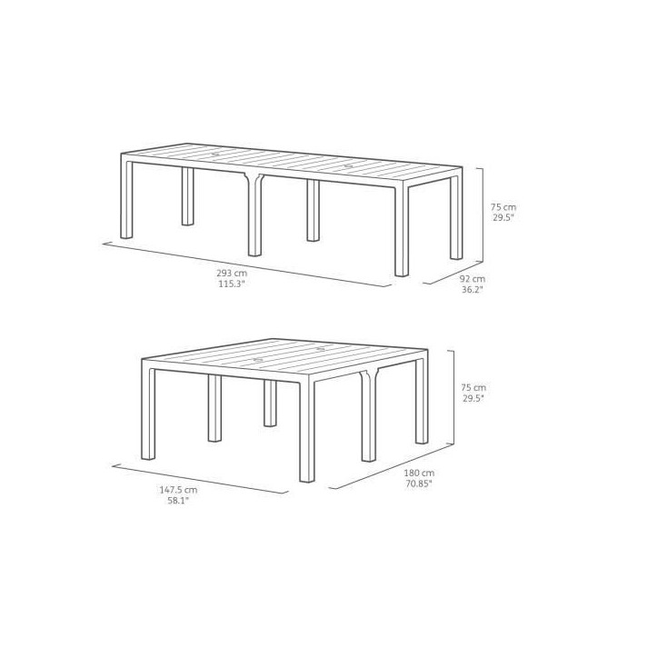 Table de jardin - Rectangulaire - Coloris : gris graphite - En résine - Modulable 3 en 1 - JULIE DOUBLE - Allibert by KETER Table de jardin - Rectangulaire - Coloris : gris graphite - En résine - Modulable 3 en 1 - JULIE DOUBLE - Allibert by KETER
