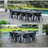 Table de jardin - Rectangulaire - Coloris : gris graphite - En résine