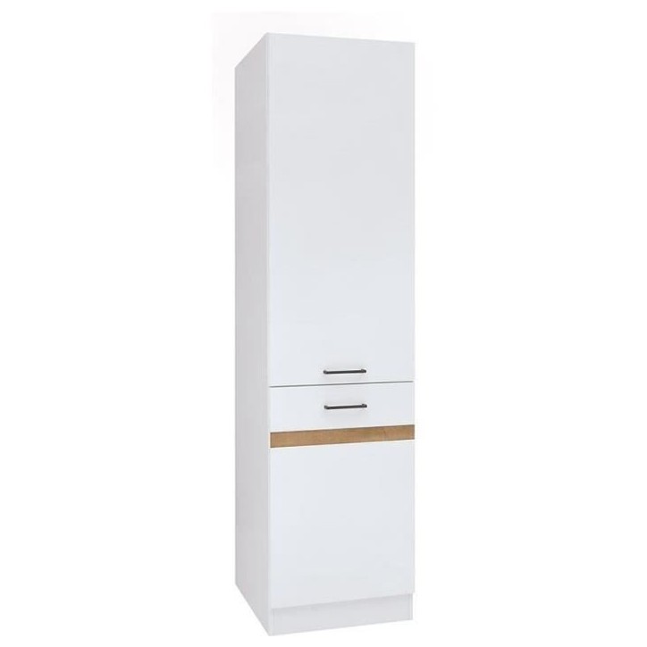 JUNONA Colonne de cuisine 2 Portes ouverture gauche - L 50 x H 196 x P 46 cm - Blanc brillant JUNONA Colonne de cuisine 2 Portes ouverture gauche - L 50 x H 196 x P 46 cm - Blanc brillant