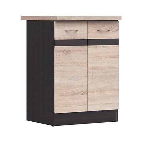 JUNONA Meuble bas de cuisine 60 cm - 2 Portes - Plan de travail - Chen
