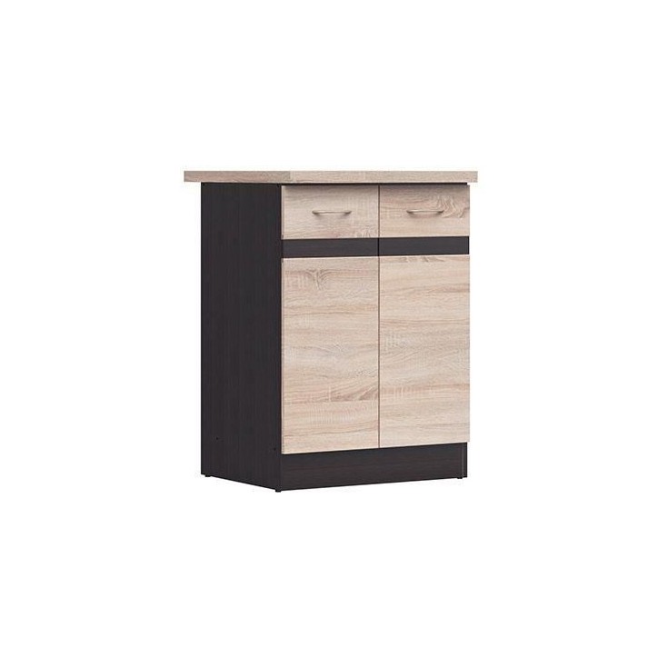 JUNONA Meuble bas de cuisine 60 cm - 2 Portes - Plan de travail - Chene sonoma JUNONA Meuble bas de cuisine 60 cm - 2 Portes - Plan de travail - Chene sonoma