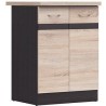 JUNONA Meuble bas de cuisine 60 cm - 2 Portes - Plan de travail - Chen