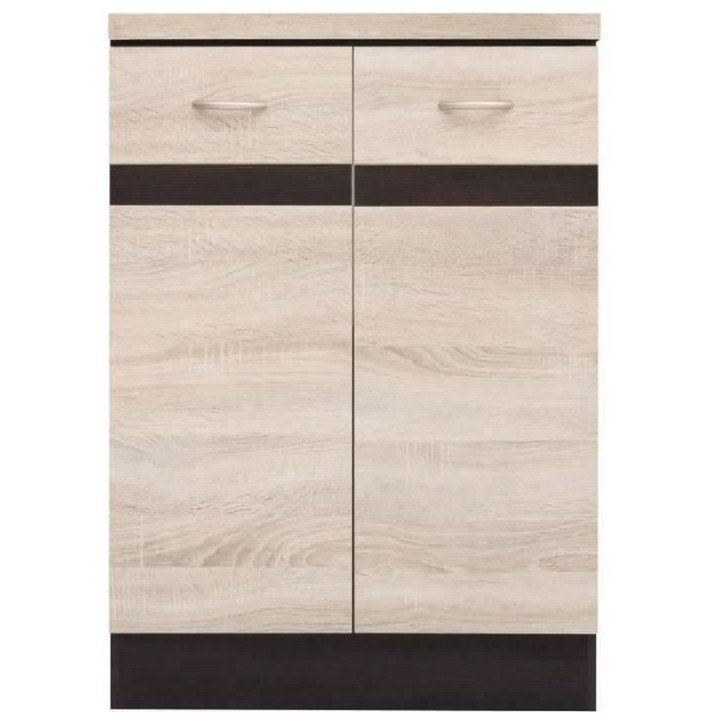 JUNONA Meuble bas de cuisine 60 cm - 2 Portes - Plan de travail - Chene sonoma JUNONA Meuble bas de cuisine 60 cm - 2 Portes - Plan de travail - Chene sonoma