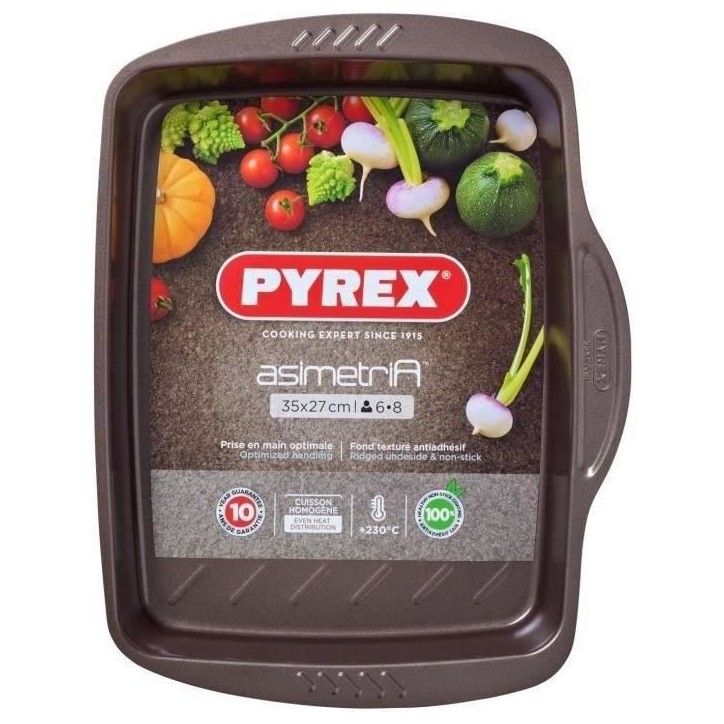 Plat a four - PYREX - 1452053 - Rectangulaire - En acier - 35 x 27 cm