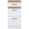 JUNONA Meuble bas de cuisine 40 cm - 3 tiroirs + plan de travail - Bla