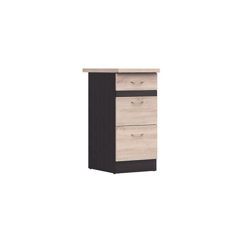 JUNONA Meuble bas de cuisine 40 cm - 3 tiroirs - Plan de travail - Che JUNONA Meuble bas de cuisine 40 cm - 3 tiroirs - Plan de travail - Che
