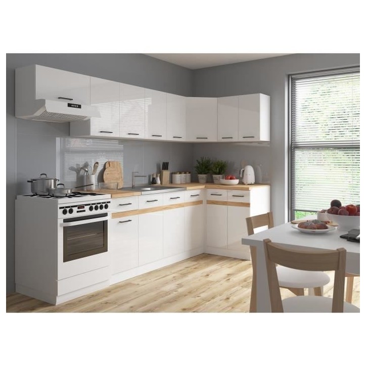 JUNONA Meuble haut 60 cm - 2 Portes - Blanc brillant JUNONA Meuble haut 60 cm - 2 Portes - Blanc brillant