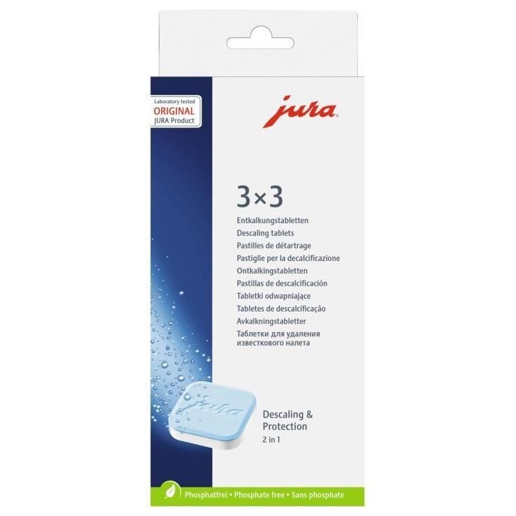 Boite de 9 pastilles Detartrage JURA