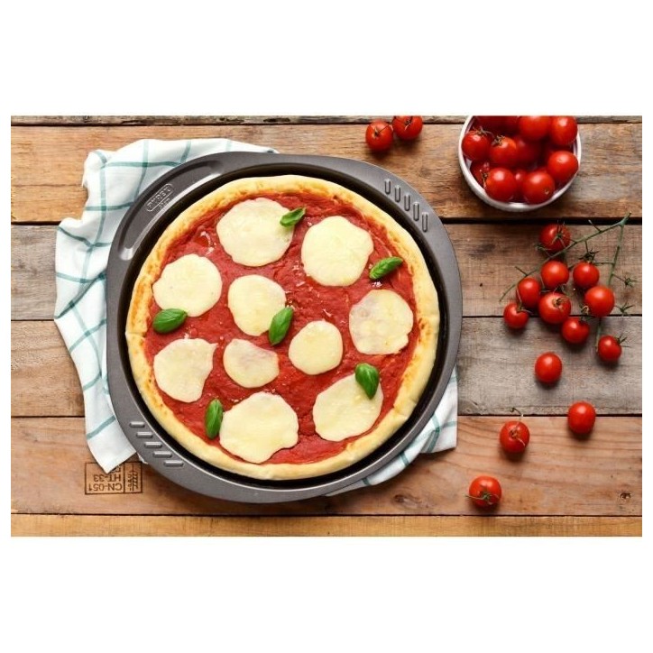 Plat a pizza - PYREX - 1452055 - En métal perforé - 32 cm