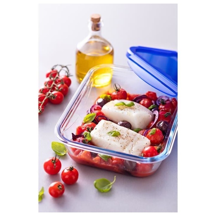 Boîte rectangulaire avec couvercle - PYREX - 1451026 - 20 x 15 cm - 800 ml - Cook & Go - Base en verre borosilicate Boîte rectangulaire avec couvercle - PYREX - 1451026 - 20 x 15 cm - 800 ml - Cook & Go - Base en verre borosilicate