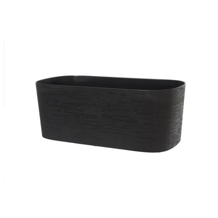 Jardiniere + réserve eau - GARDEN ID Respect - Noir-Anth 50 x 17 cm - 100% déchets ménagers - 100% recyclable - Surface struc