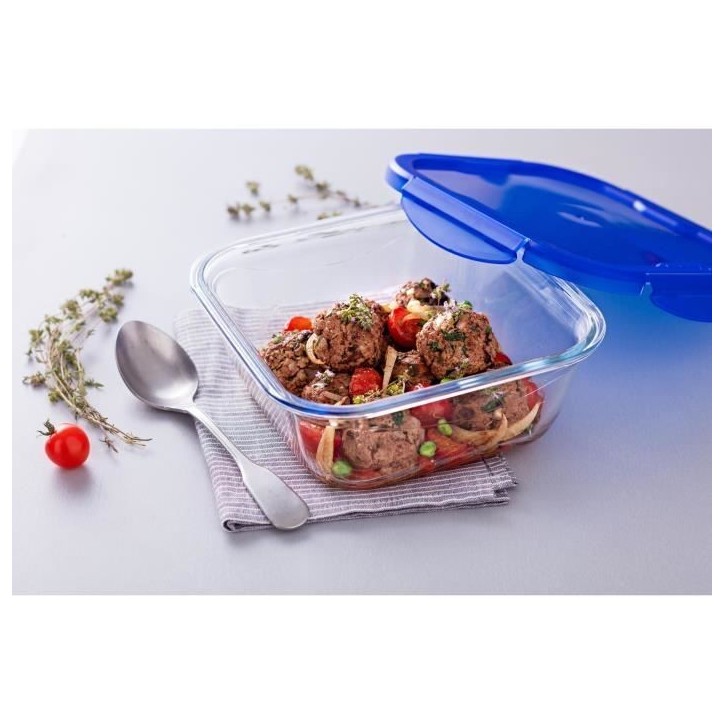 Boîte carrée avec couvercle - PYREX - 1451030 - 16 x 16 cm -800 ml - Cook & Go - Base en verre borosilicate Boîte carrée avec couvercle - PYREX - 1451030 - 16 x 16 cm -800 ml - Cook & Go - Base en verre borosilicate