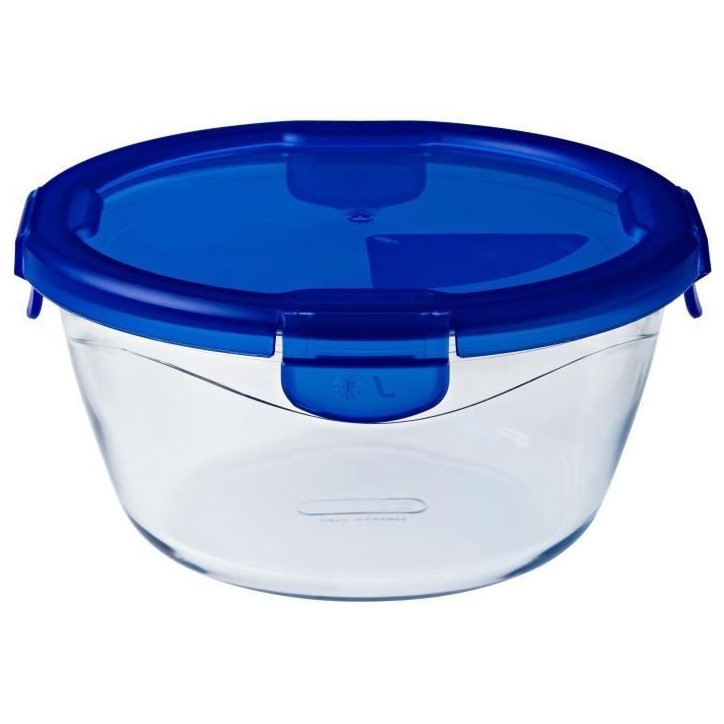 Boîte ronde avec couvercle - PYREX - 1451034 - 20 cm - 1,6 L - Cook & Go - Base en verre borosilicate