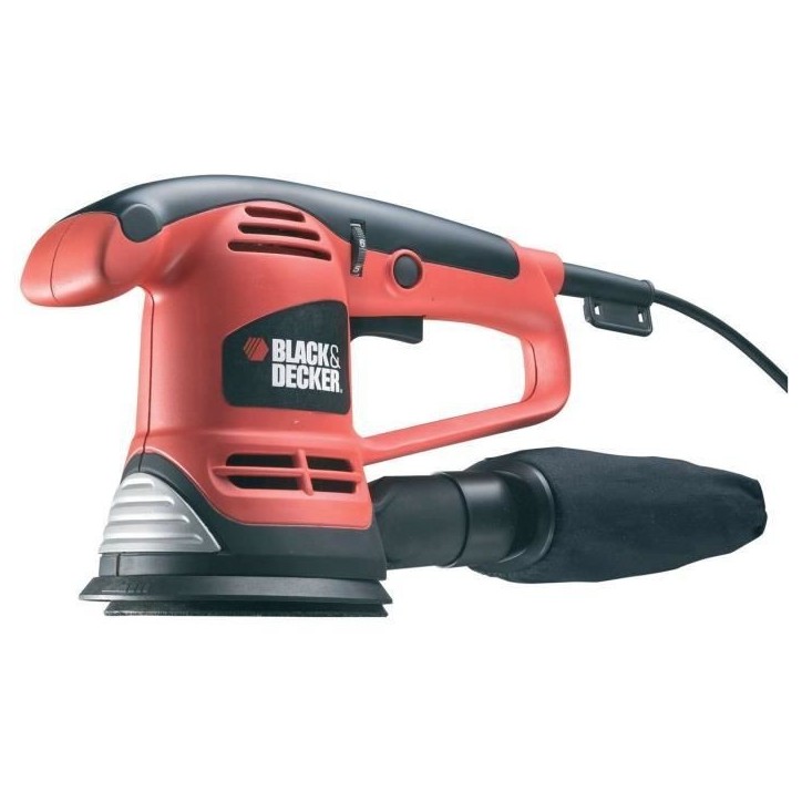Ponceuse excentrique filaire - BLACK+DECKER - KA191EK-QS - 480W - 125mm - 3 abrasifs + malette