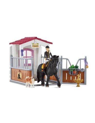 Box avec Tori et Princess, Extension pour écurie schleich avec 26 éléments inclus dont 1 cheval schleich, coffret figurines p