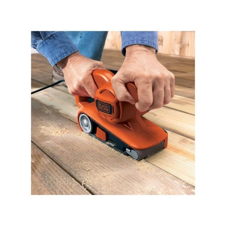 Ponceuse a bande filaire - BLACK+DECKER - KA86-QS - 720W - 75 x 457mm - avec bande abrasive et sac collecteur