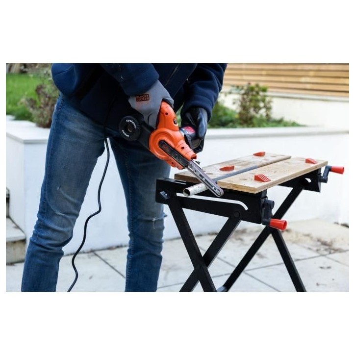 Lime électrique filaire - BLACK+DECKER - KA900E-QS - 350W - 455*13 mm - avec 3 bandes abrasives Lime électrique filaire - BLACK+DECKER - KA900E-QS - 350W - 455*13 mm - avec 3 bandes abrasives