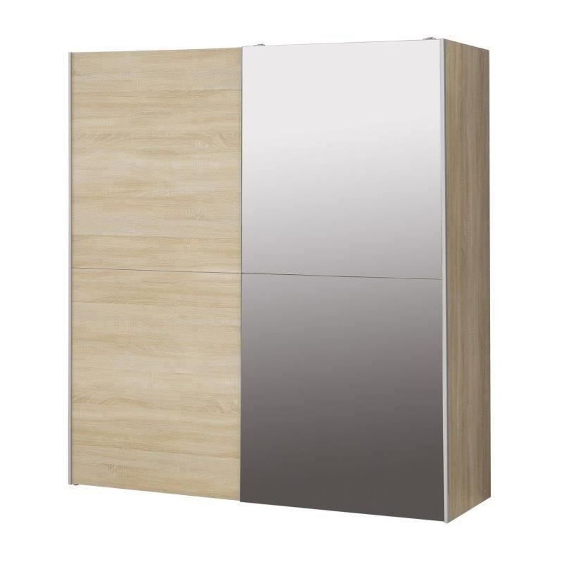 Armoire 2 portes coulissantes avec miroir - Chene sonoma - L 170,3 x P Armoire 2 portes coulissantes avec miroir - Chene sonoma - L 170,3 x P