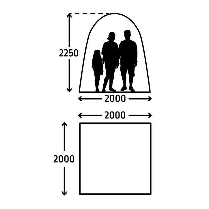 Abri gonflable - KAMPA - AIR Shleter 200 - 2 x 2 m - Gris et noir Abri gonflable - KAMPA - AIR Shleter 200 - 2 x 2 m - Gris et noir