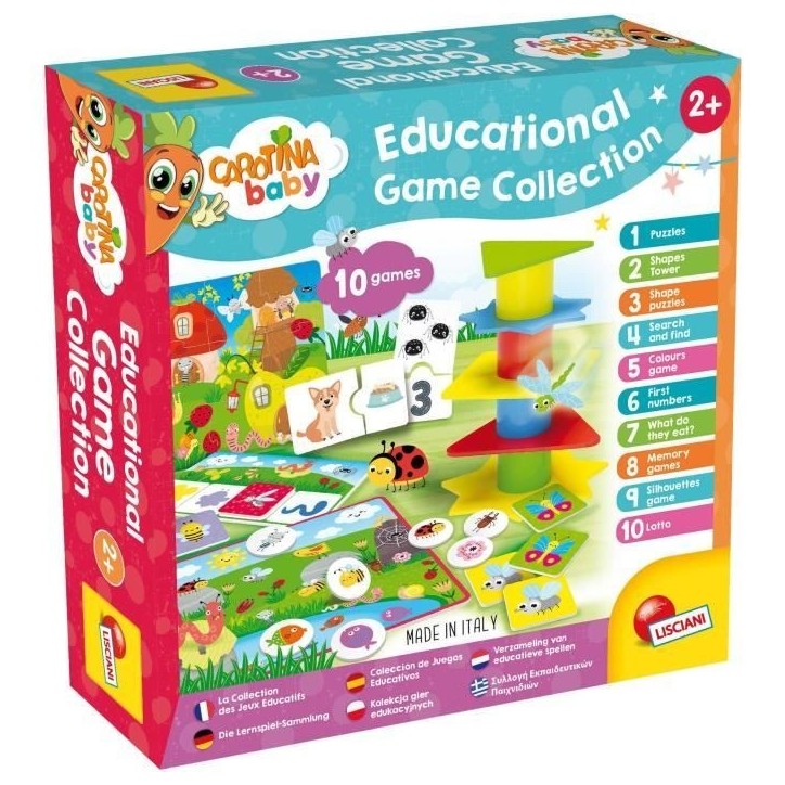 Collection de 10 jeux éducatifs - CAROTINA BABY - Tour d'équilibre, Puzzle évolutif
