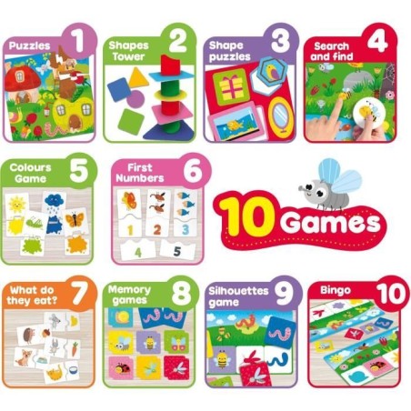 Collection de 10 jeux éducatifs - CAROTINA BABY - Tour d'équilibre, Puzzle évolutif
