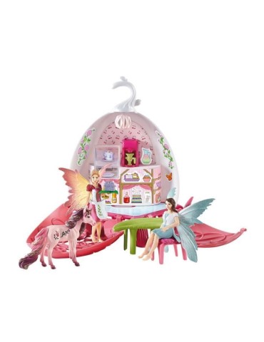 Café des Elfes - Coffret de jouets Magique de 21 Pieces avec Fée, Licorne, Maison et Accessoires - Maison de Poupées Enchant