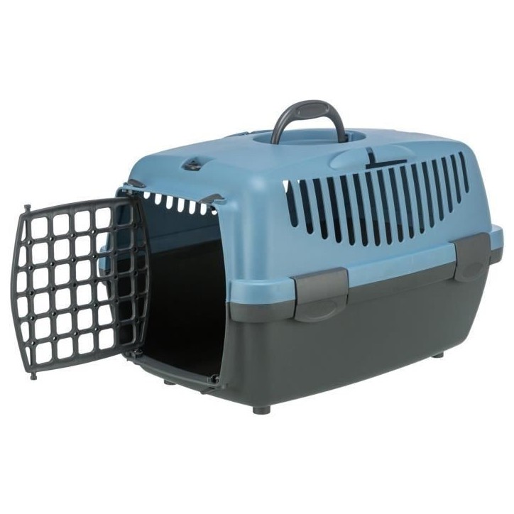TRIXIE Box de transport Capri 1 - XS : 32x31x48 cm - Gris clair et bleu - Pour chien et chat TRIXIE Box de transport Capri 1 - XS : 32x31x48 cm - Gris clair et bleu - Pour chien et chat