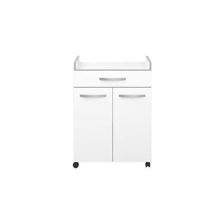 Desserte de cuisine L 60cm - Blanc mat - OSLO Desserte de cuisine L 60cm - Blanc mat - OSLO