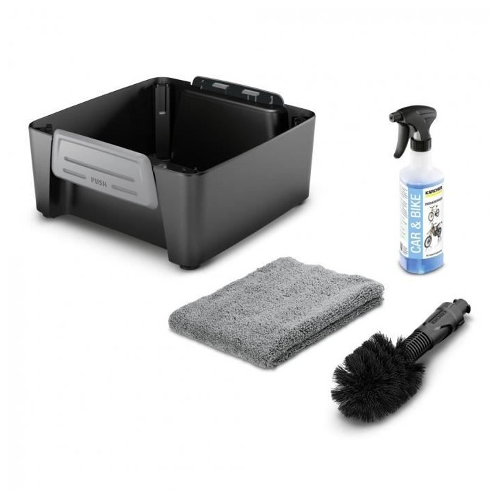 KARCHER Kit vélo - Accessoire associé au nettoyeur mobile OC3 - Chiffon microfibre, une brosse universelle et un détergent v KARCHER Kit vélo - Accessoire associé au nettoyeur mobile OC3 - Chiffon microfibre, une brosse universelle et un détergent v