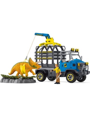 Mission de transport Dino, coffret de 43 pieces avec figurine tricératops et camion de transport, jouets dinosaures pour enfant